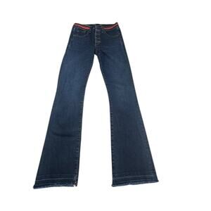 Veronica Beard Carolyn Tux Mid Rise Baby Boot Jeans Size 24 Dark Blue Stretch